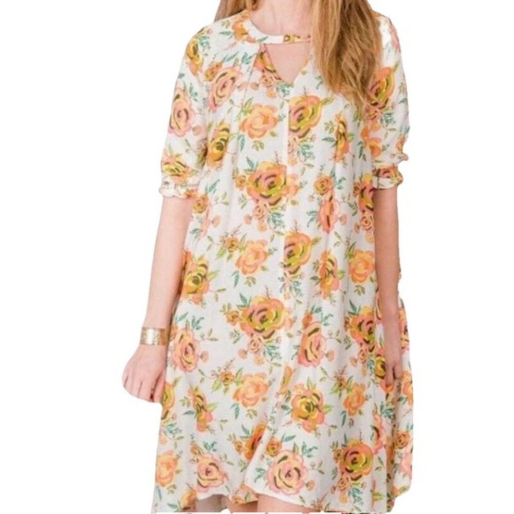 MATILDA JANE Women‎ XS Adventure Sunday Best Floral Rayon Shift Dress Girlhood